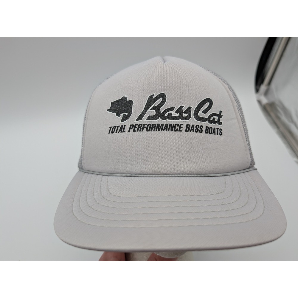Bass Cat Total Performance Bass Boats Trucker Hat Gray Mesh Snapback Cap